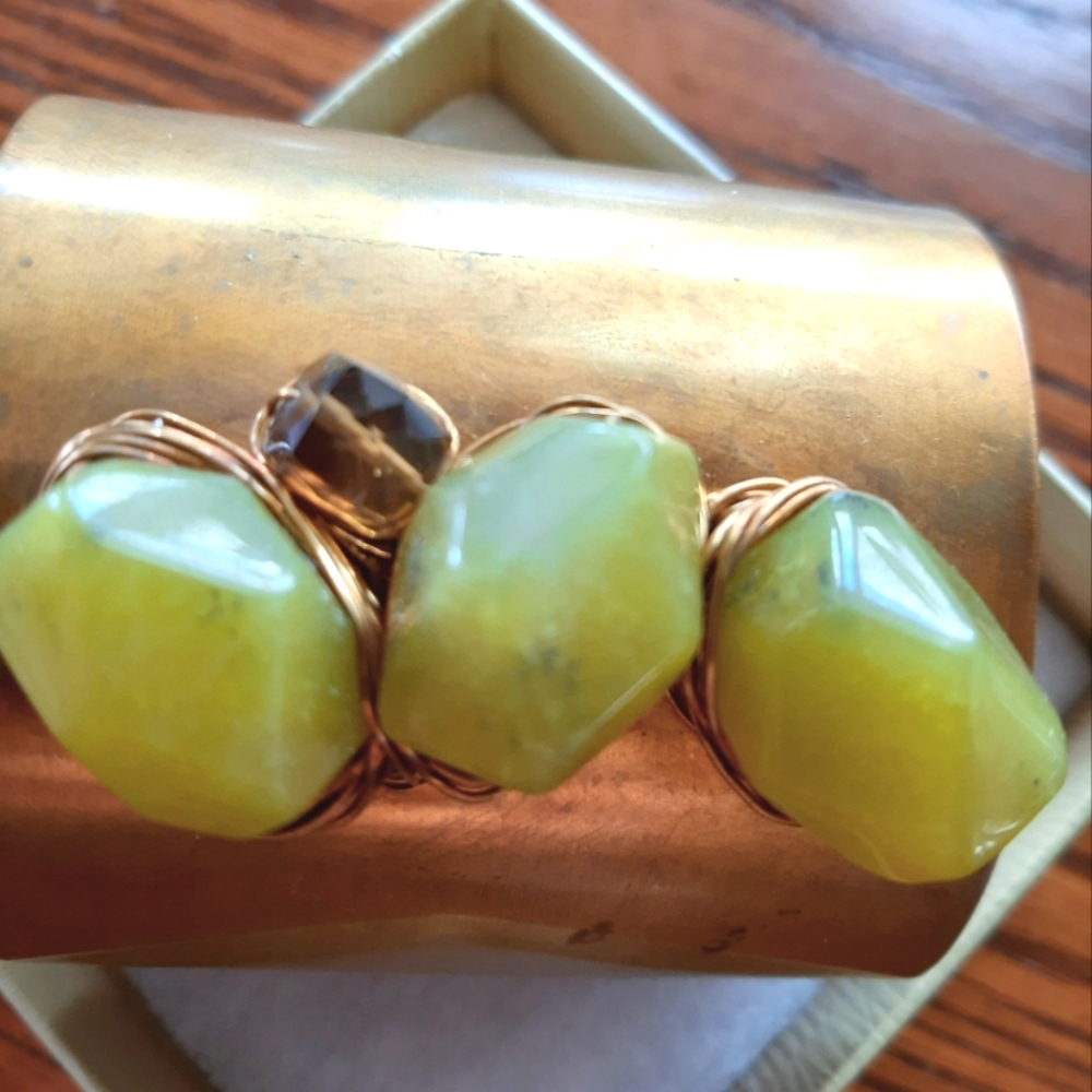 Nashelle Wire Wrapped Raw Gem Wrist Cuff - Picture 4 of 10